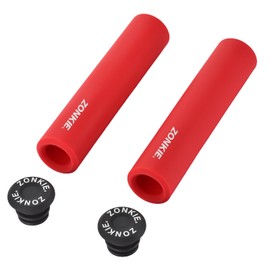 Bike Handlebar Grips, Non-Slip Rubber Bicycle Handle with Lock, Bike Handle for Scooter Cruiser Urban Bike Tricycle Wheel Chair Mountain Bike Road Bike MTB BMX (Red, 30 mm)
