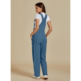 luvamia Corduroy Overalls For Women Loose Fit Casual Straight Leg Jumpsuits For Women Baggy Overalls For Women Blue Overalls Women Womens Winter Clothes Moroccan Blue Size Large Fits Size 12 Size 14