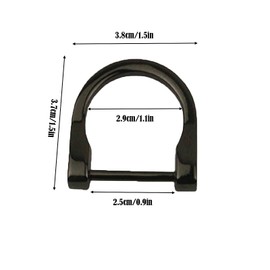 Spldsun Pack of 6 D-ring buckles backpack, D ring with screw, accessory replacement for handbags, shoulder bags, laptop bags, key rings (37 mm, gun black)