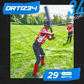 Bat & Ball Set - Graffiti Plastic Bat & Ball Homerun Set- David Ortiz Backyard Baseball Set for Youth, Kids, Teenagers, Adults (Bat & Ball Set, Blue/Purple)