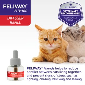FELIWAY Friends 30 Day Refill , helps to reduce conflict in multi-cat households, helping cats get along better - 48 ml (Pack of 3),Packaging may vary