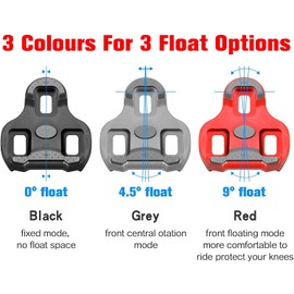 Tacobey Grip Bicycle Cleats Compatible with Look Cleats, Indoor Outdoor Cycling & Road Bike Shoe Plates Set, Compatible with Keo Structure & Keo Pedals with Grip, Black 0° Float