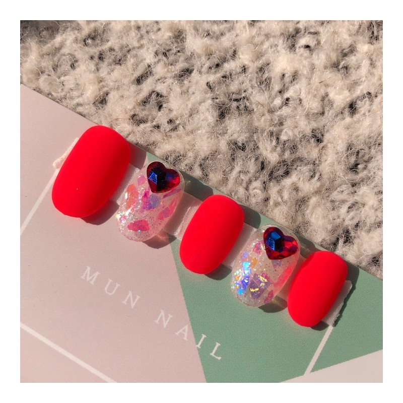 MunNail Neon Heart Nail ❤ - Short Oval / MunNail