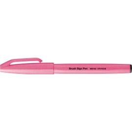 Pentel SES15C-FPX Brush Sign Pen neon-pink, Faserschreiber, pinselähnliche Spitze, 10 Stück