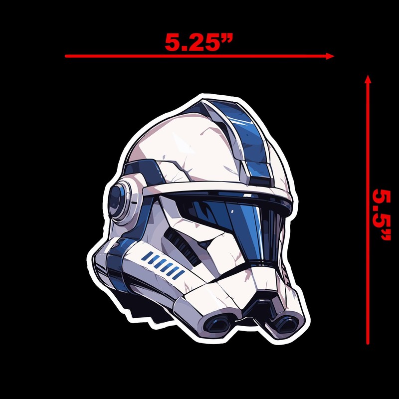 SW Clone Trooper Helmet Sticker Decal Notebook Car Laptop 5.25"x5.5"