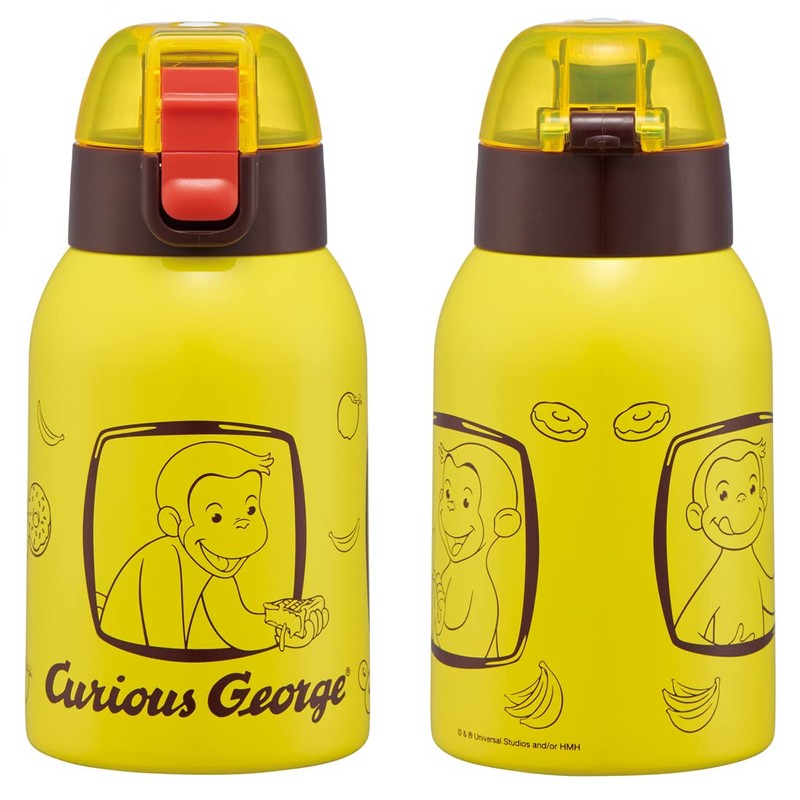 Skater KSTCH4-A Curious George Water Bottle, 13.5 fl oz (400
