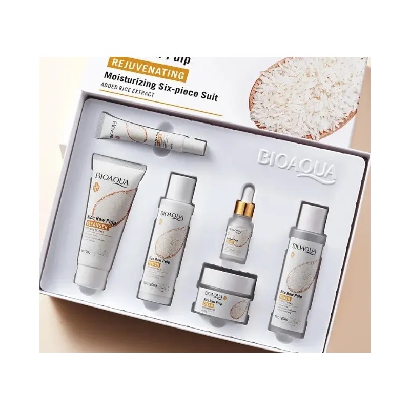 Bioaqua Kit Completo Arroz Skincare Aclarante Antiarrugas