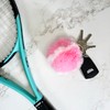 Furry Tennis Ball Keychain - Pink