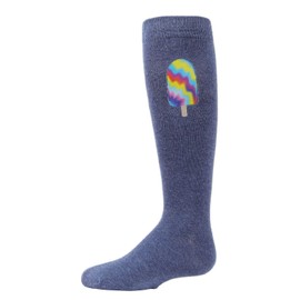 MeMoi Girls' Tie-Dye Popsicle Knee-High Socks Denim 2