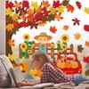 FYSUIMU Fall Tree Cartoon Window Cling Stickers Maple Leaves Scarecrow