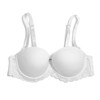 36C White Strapless Clear Back Bras with Straps Plus Size