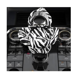 DXNQ Car Gear Shift Hoodie Cover, Fashionable Gear Shift Knob Protector, Zebra, 6.9 x 2.6 inches