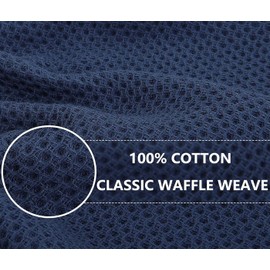BERYART 100% Cotton Kitchen Dish Cloths, 6 Pack Waffle Weave Ultra Soft Absorbent Dish Towels for Drying Dishes Quick Drying Kitchen Towels Dish Rags, 12 X 12 Inches, Blue