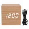 LED Wood Clock Multifunctional Large Display 3 Brightness Eye Protection