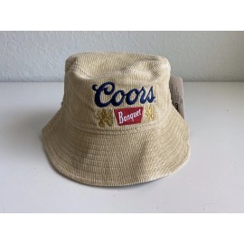 Mad Engine Coors Banquet Classic Logo Beige Corduroy Bucket Hat Md Engine NEW