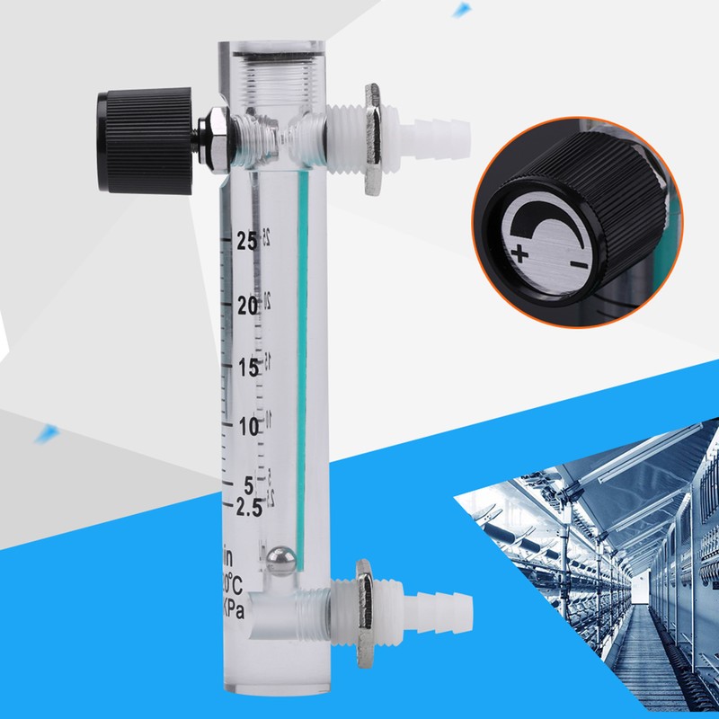 LZQ-5 Flowmeter 2.5-25LPM Flow Meter with Control Valve for Oxygen/Air/Gas