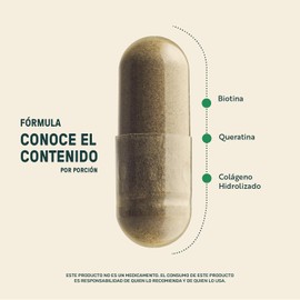 LIFE 360+ Beauty Complex | Colágeno Hidrolizado + Biotina + Keratina | Suplemento 3 en 1 para Cabello Fuerte, Piel Radiante y Uñas Resistentes | 200 Cápsulas