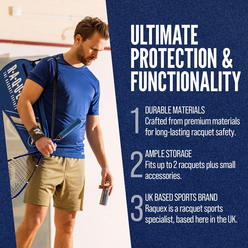 Raquex Tennis Racket Bag – Blue or Black - Tennis