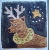Heart to Hand Christmas Reindeer hooked rug craft pattern Heart