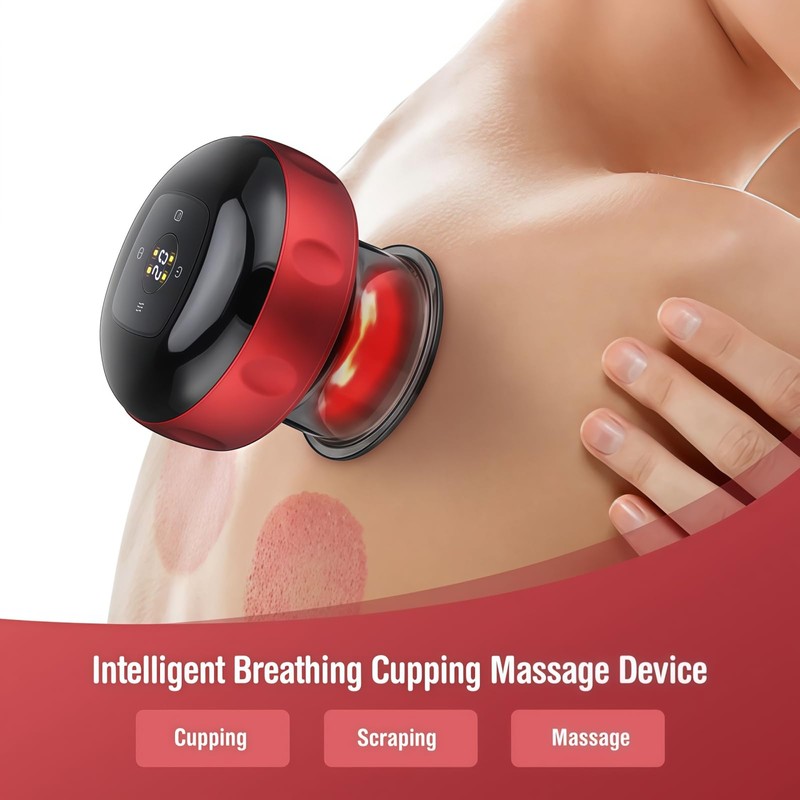 6-in-1 Smart Electric Cupping Massager, 12 Levels Suction & Heat