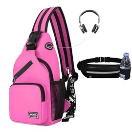 JENAGREEN Cross Body Bag Sling Backpack Bag,Crossbody Bag Chest Bag with Belt Waist Pack for Women Man