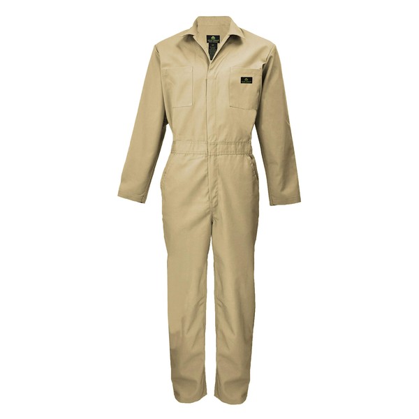 Natural Uniforms Mens Long Sleeve Zip Up Twill Coverall, Stain