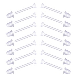 LUTER 200pairs Plastic Earrings, Clear Earrings Invisible Plastic Earrings Plastic Transparent Earrings Plastic Post Earrings Earring Protectors Clear Earrings for Sports Jewelry Making Women Men