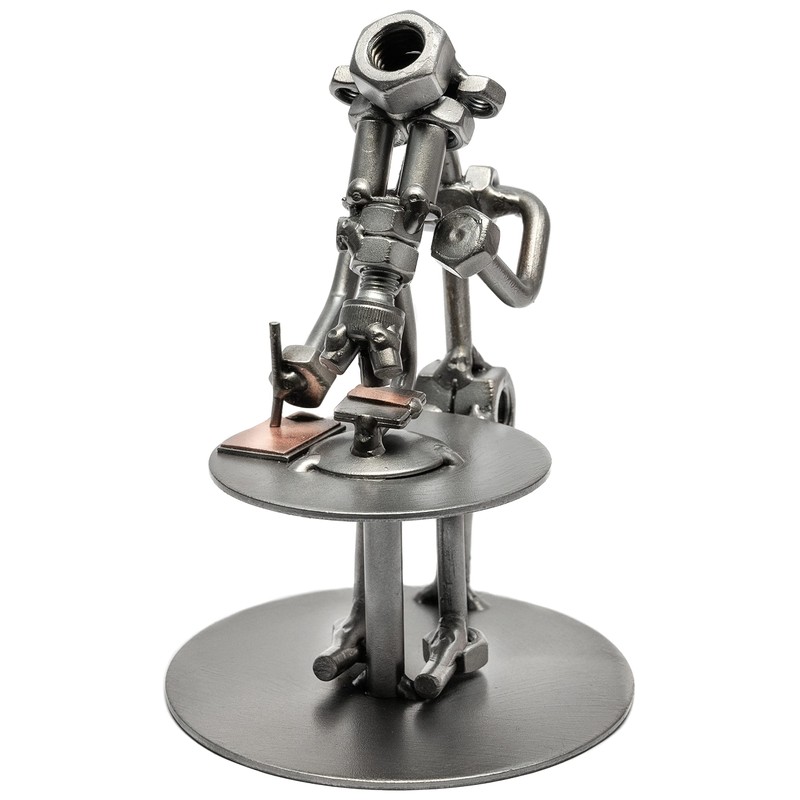 STEEMO Screw Man Microscope Laboratory Gift Metal Art Decorative Figure,
