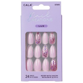 CALA - "Nail Creation Lux" uñas postizas (24 uñas en 12 tamaños, lavanda)