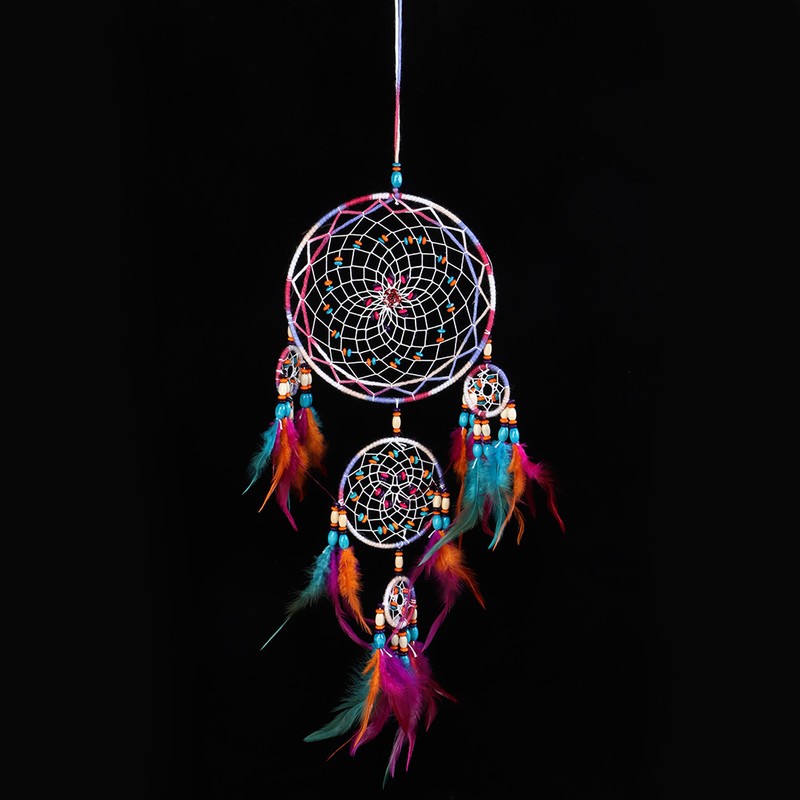 Retro Style Feather Decor Hanging Dream Catcher Wind Chimes Home