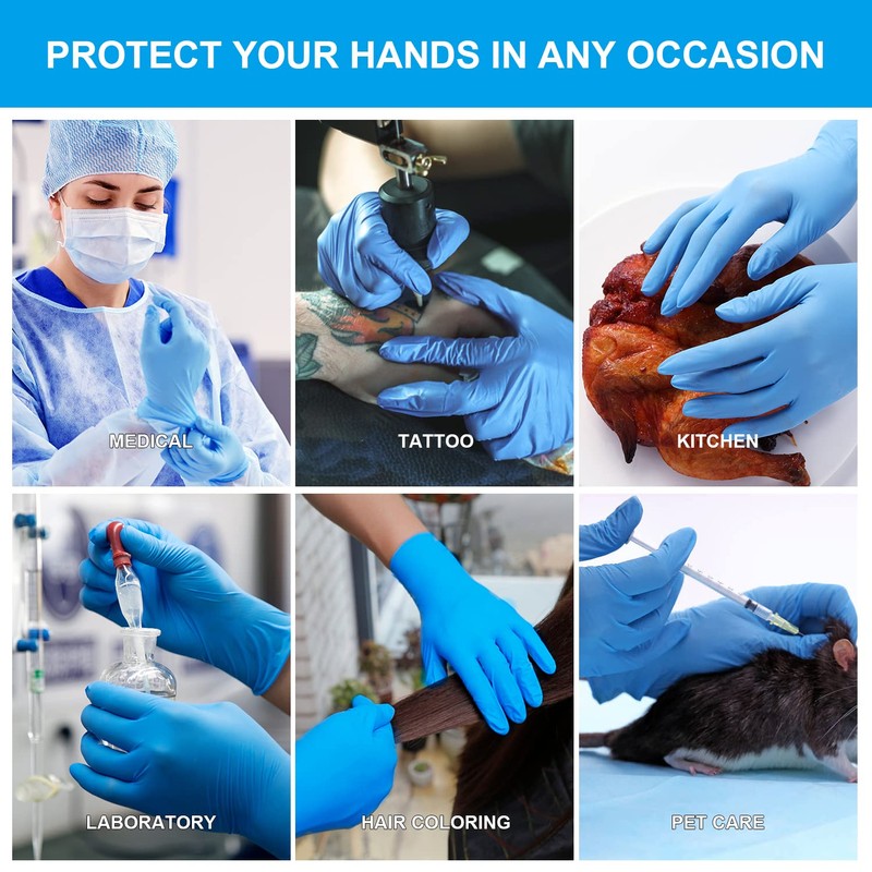 FINITEX Nitrile Disposable Medical Exam Gloves Blue 2000 PCS (Large)