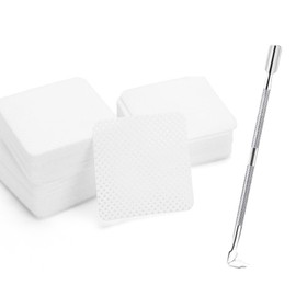 PEXIVOZ Pack of 200 Nail Cotton Pads, Nail Wipes, Nail Wipes Pads and Nail File, Remove Gel Nails Quickly and Easily