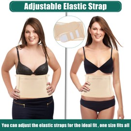 2Pcs Castor Oil Wrap, Castor Neck Waist Oil Pack Set, 2Pcs Reusable Castor Oil Wrap, Mess-Free Castoroil Pack Wrap with Adjustable Tape Soft Comfortable Castoroil Pack (Khaki)