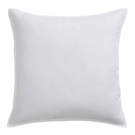 HiEnd Accents Linen Bedding 100% French Flax Linen Euro Pillow Sham, 27x27 inch, White Solid Color Breathable Durable Cooling Linen Euro Pillow Cover