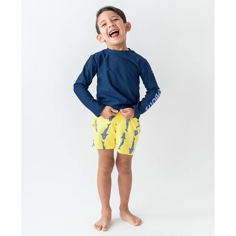 RUGGEDBUTTS UPF50+ - Bañador con protección solar para niños, Jawsome,