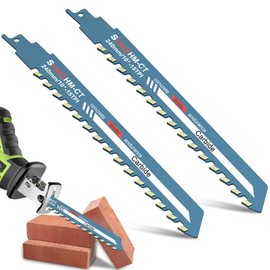 Rppiup 2PCS Reciprocating Saw Blades, 10in Universal Concrete Sabre Saw Blades, Heavy Duty Brick Concrete Cement Board Cutting Reciprocating Sabre Saw Blade for Cement Composite Panel