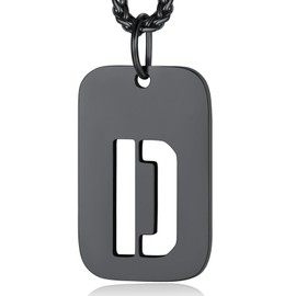 Dog Tags Army Chain Letter D Mens Necklace Stainless Steel Initial Necklace Mens Name Necklace Gifts for Christmas