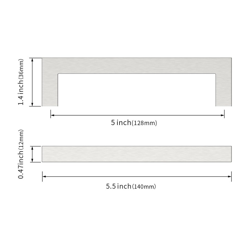Asidrama 10 Pack 5 Inch(128mm) Brushed Satin Nickel Kitchen Cabinet