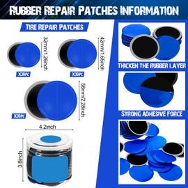 Tallew 90 Pcs Tire Patches Kit 32 mm 42 mm 58 mm Tire Repair Unit with Tire Patch Roller Liner Scraper, Tire and Tube Patch Auto Tallew-DEHUF45640 0