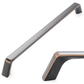 KOOFIZO Sloped Foot Cabinet Pull, 1-Piece Oil Rubbed Bronze Furniture Handle, 8-4/5 Inch Screw Spacing, P21 for Kitchen Cupboard Door, Bedroom Dresser Drawer, Bathroom Furniture Hardware