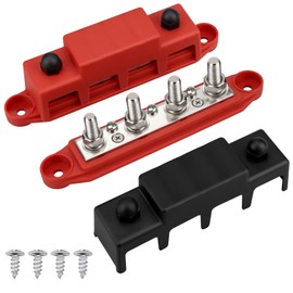 2 Post Power Distribution Block Bus Bar Pair Marine, 250A 12V Bus Bar, 5/16" Power Distribution Block Marine Bus Bar, Fit for Automotive, Boat and Solar Wiring – Battery Terminal Distribution
