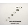 External Tooth Lock Washers A2 Stainless Steel M10, 10.5mm Inner