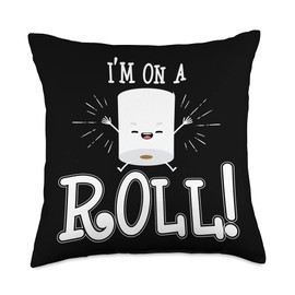 Funny On A Roll Toiletpaper Humor Origami Lovers Throw Pillow