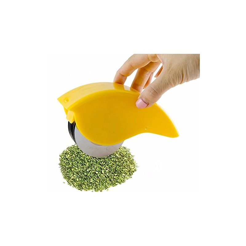 Vegetable/Meat/Herbs/Potato Roller Mincer Cutter Slicer Chopper - 5 Wheel Blades