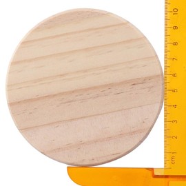 10 Unfinished Wooden Coasters Blank Wooden Coasters with Non-Slip Mat Round Coasters Wooden Kit for Craft