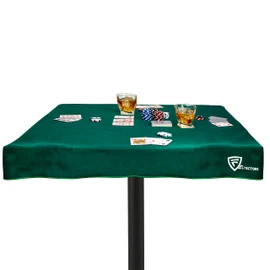 Felt Card Game Table Cover 38 Inch for Playing Cards, Poker, Mahjong, Domino, Bridge and Board Game - Green