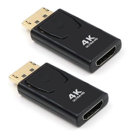 EasyULT DP to HDMI Adapter, 2 Pieces, 4K DisplayPort to HDMI Adapter with Audio Transmission and Good Quality Resolution