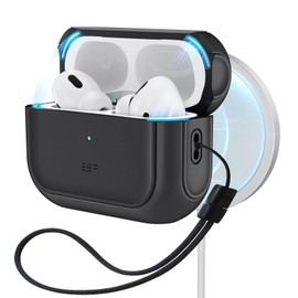 ESR AirPods Pro Case (2025) Compatible with AirPods Pro MagSafe Drop Shock Absorption Cover with Strap Anti-lost for Airpods Pro Hybrid Series Black
