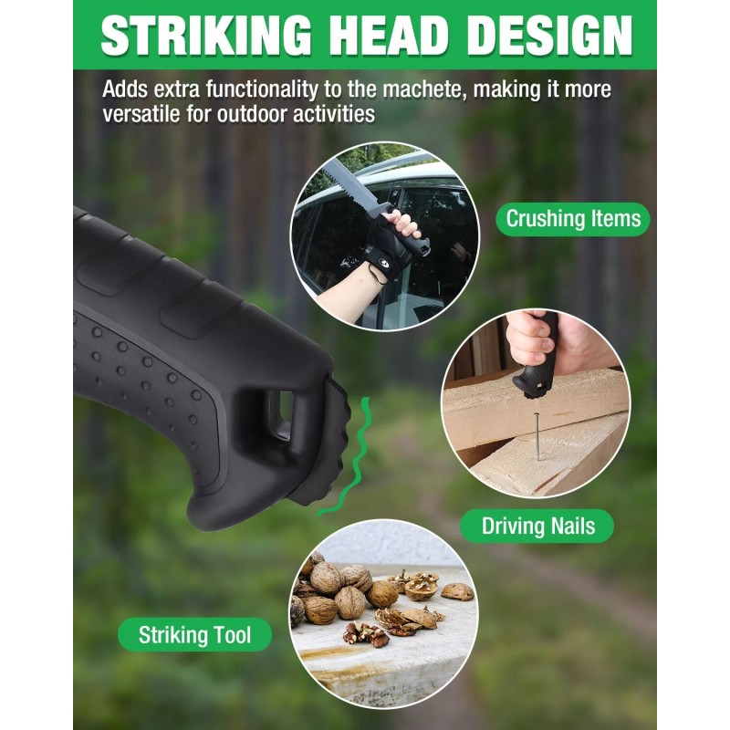 Mossy Oak 16" Machete with Saw Ergonomic No-Slip Handle Stainless