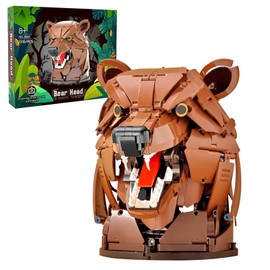 Bear Building Blocks,Bear Head Decor Toy Suitable for Bedroom and Living Room Office,1006 Pcs,Creative Ideals Bear Gifts for Friends（Can Be Removed and Converted Into A Wall-Mounted）